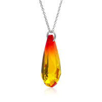 Crystal & Silver Halskette Tear Feueropal Blue AB