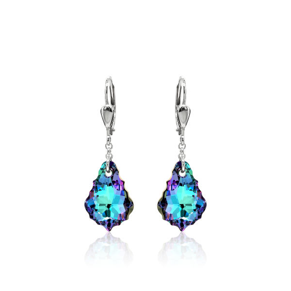 Crystal & Silver Pendel-Ohrhänger Baroque