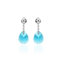 Ohrstecker mit Swarovski Kristall MINI PEAR Aquamarine