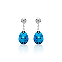 Crystal & Silver Ohrstecker mini Pear Bermuda Blue