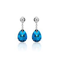 Crystal &amp; Silver Ohrstecker mini Pear Bermuda Blue