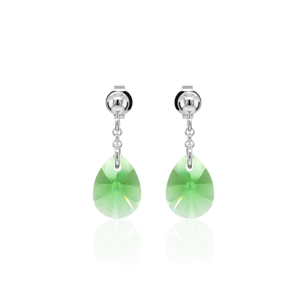 Crystal & Silver Ohrstecker mini Pear Peridot