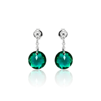 Crystal &amp; Silver Ohrstecker Classic Cut Emerald Shimmer