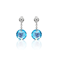 Crystal & Silver Ohrstecker Classic Cut Aquamarine...