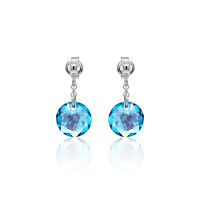 Ohrstecker mit Swarovski Kristall CLASSIC CUT Aquamarine...