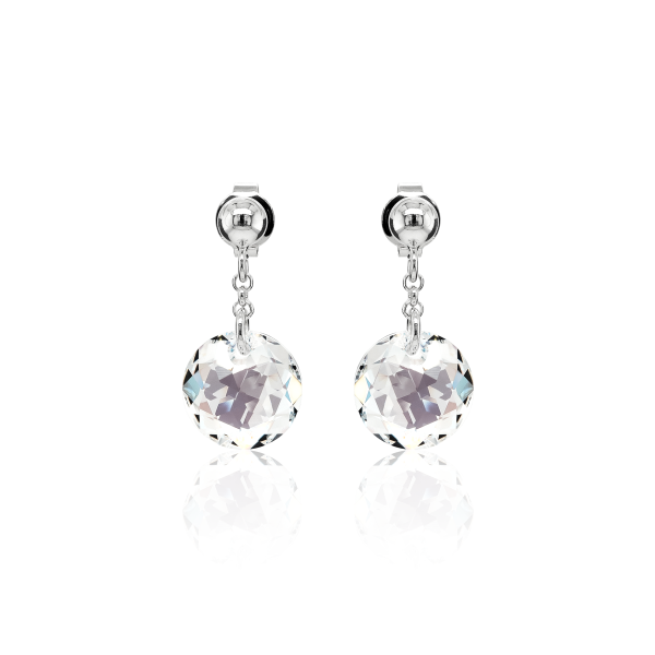 Crystal &amp; Silver Ohrstecker Classic Cut Crystal Shimmer