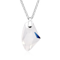 Crystal &amp; Silver Halskette Galactic White Opal