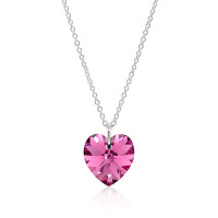 Crystal & Silver Halskette Heart in versch. Farben