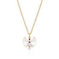 Crystal & Silver Halskette Heart in versch. Farben