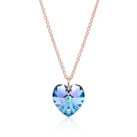 Crystal &amp; Silver Halskette Heart in versch. Farben