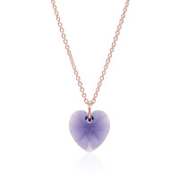 Crystal & Silver Halskette Heart in versch. Farben