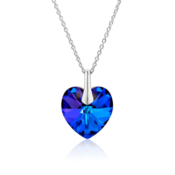 Crystal &amp; Silver Halskette Heart Heliotrope