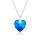 Crystal &amp; Silver Halskette Heart Bermuda Blue