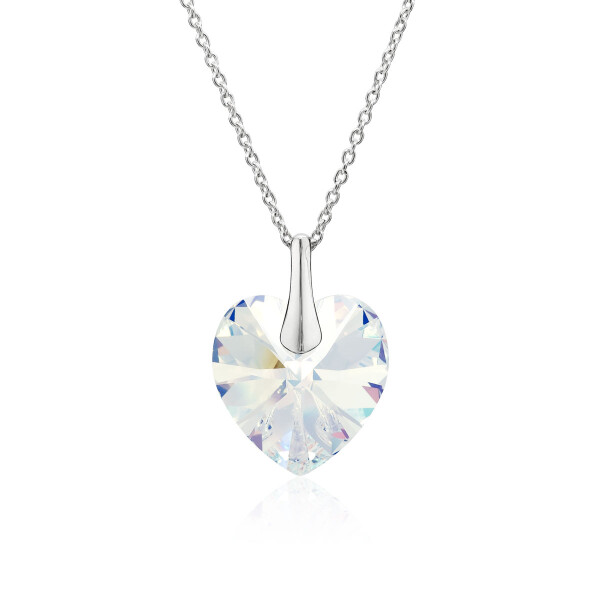 Crystal & Silver Halskette Heart Aurora Borealis