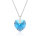 Crystal &amp; Silver Halskette Heart Aquamarine Shimmer