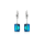 Crystal & Silver Pendel-Ohrhänger Emerald Cut Bermuda Blue