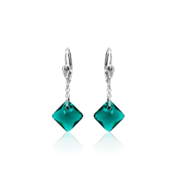 Crystal & Silver Pendel-Ohrhänger Princess Cut