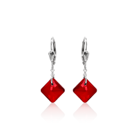 Crystal & Silver Pendel-Ohrhänger Princess Cut