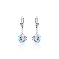 Crystal &amp; Silver Pendel-Ohrh&auml;nger Zirkonia in...