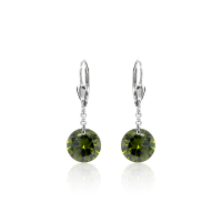 Crystal & Silver Pendel-Ohrhänger Zirkonia in versch. Farben