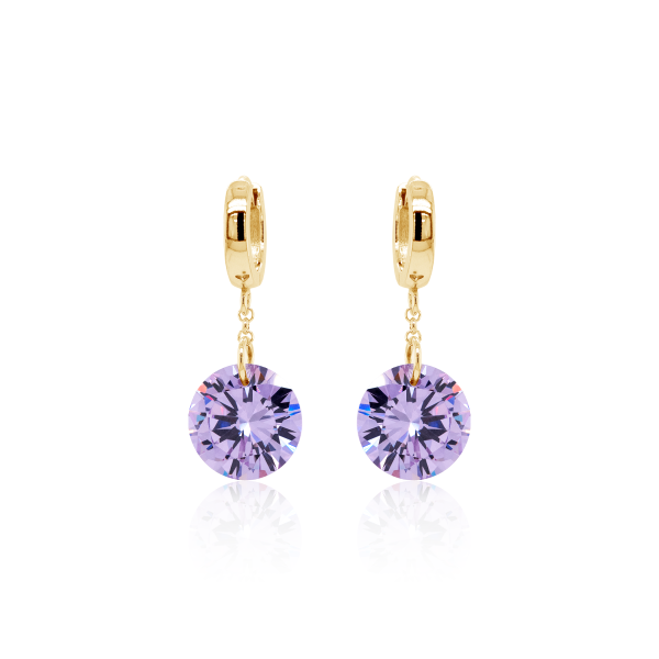Crystal & Silver Pendel-Creole mit Zirkonia in versch. Farben