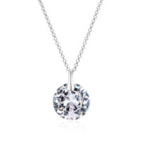Crystal &amp; Silver Halskette Zirkonia in versch. Farben