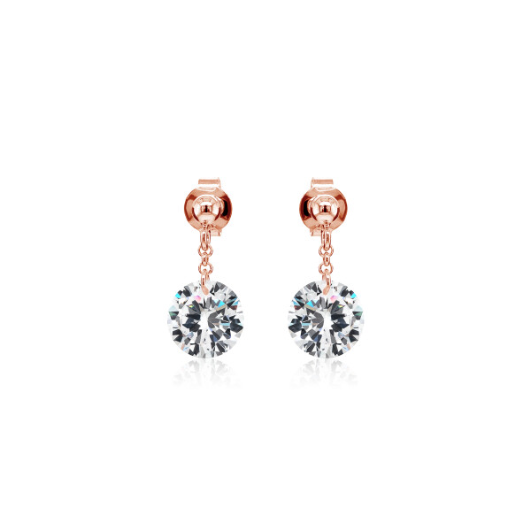 Ohrstecker mit Zirkonia Silber Rosé vergoldet