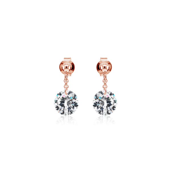 Ohrstecker mit Zirkonia Silber Rosé vergoldet