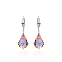 Crystal & Silver Pendel-Ohrhänger Baroque...