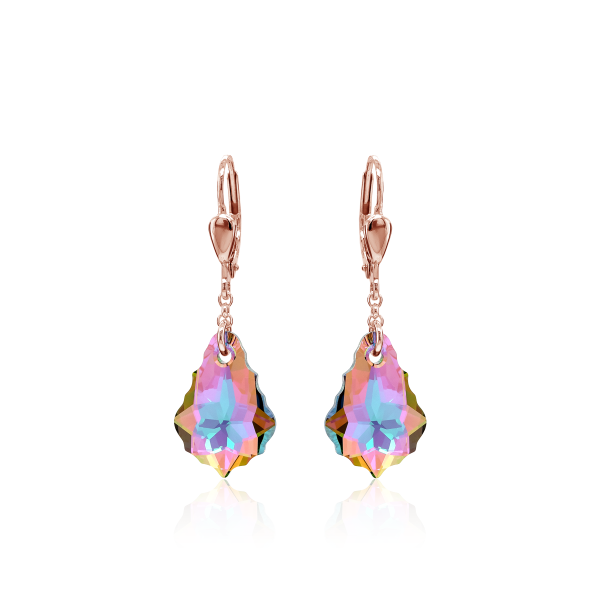 Crystal & Silver Pendel-Ohrhänger Baroque Paradise Shine Silber Rosé vergoldet