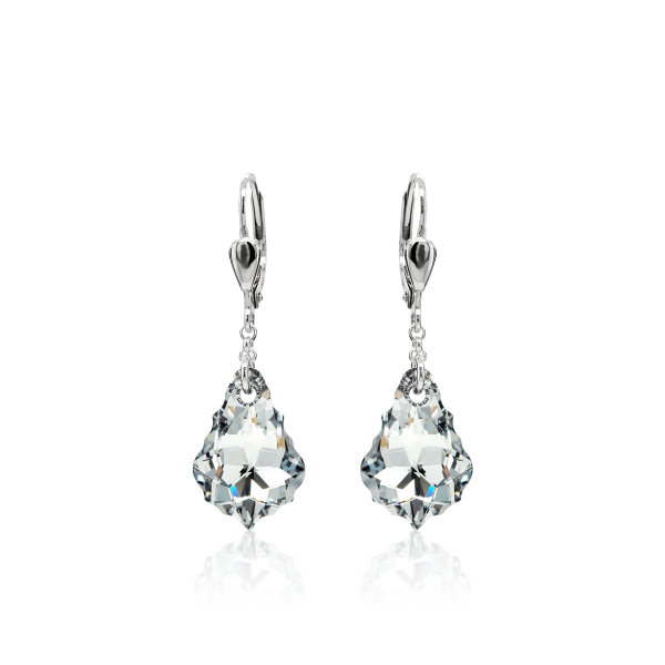 Crystal & Silver Pendel-Ohrhänger Baroque Argent Light echtes Silber