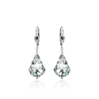 Crystal & Silver Pendel-Ohrhänger Baroque Argent...