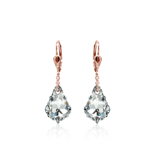 Crystal & Silver Pendel-Ohrhänger Baroque Argent Light Silber Rosé vergoldet