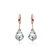 Crystal & Silver Pendel-Ohrhänger Baroque Argent...