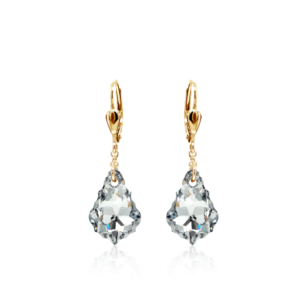 Crystal & Silver Pendel-Ohrhänger Baroque Argent Light Silber 18K vergoldet