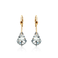 Crystal & Silver Pendel-Ohrhänger Baroque Argent...