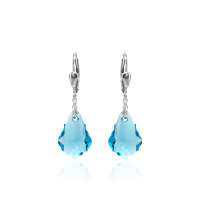 Crystal & Silver Pendel-Ohrhänger Baroque...