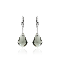 Crystal & Silver Pendel-Ohrhänger Baroque Black...