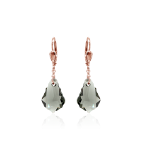 Crystal & Silver Pendel-Ohrhänger Baroque Black...