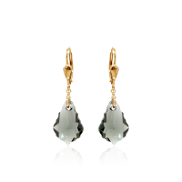 Crystal & Silver Pendel-Ohrhänger Baroque Black...