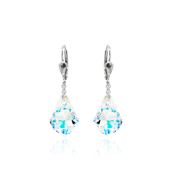 Crystal & Silver Pendel-Ohrhänger Baroque Aurora Borealis echtes Silber