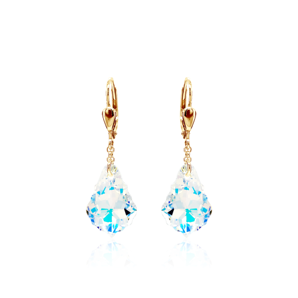 Crystal & Silver Pendel-Ohrhänger Baroque Aurora Borealis Silber 18K vergoldet