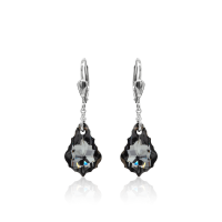 Crystal & Silver Pendel-Ohrhänger Baroque Silver...