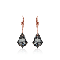 Crystal & Silver Pendel-Ohrhänger Baroque Silver...
