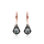 Crystal & Silver Pendel-Ohrhänger Baroque Silver Night Silber Rosé vergoldet