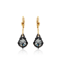 Crystal & Silver Pendel-Ohrhänger Baroque Silver...