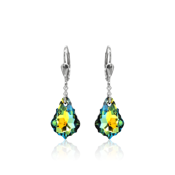 Crystal & Silver Pendel-Ohrhänger Baroque Sahara echtes Silber