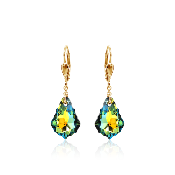 Crystal & Silver Pendel-Ohrhänger Baroque Sahara Silber 18K vergoldet