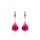 Crystal & Silver Pendel-Ohrhänger Baroque Ruby Silber Rosé vergoldet
