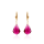 Crystal & Silver Pendel-Ohrhänger Baroque Ruby Silber 18K vergoldet